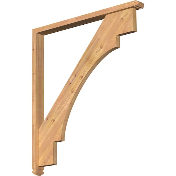 Ekena Millwork Merced Arts and Crafts Smooth Bracket w/ Offset Brace, Western Red Cedar, 3 1/2"W x 40"D x 44"H BKT0402X40X44MRC03SWR - main